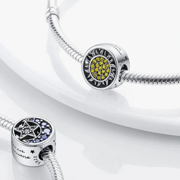 Sun Moon and Star Silver 925 charm that fits all Pandora bracelets - Picture 3 of 3